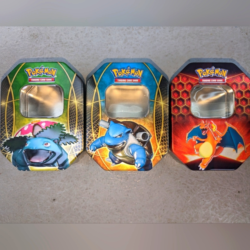 Pokemon 3 metal boxes collectible